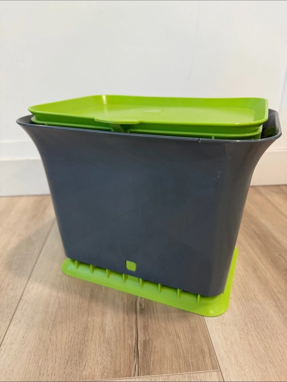 Full Circle - Fresh Air - Gray and Green Kitchen Compost Bin